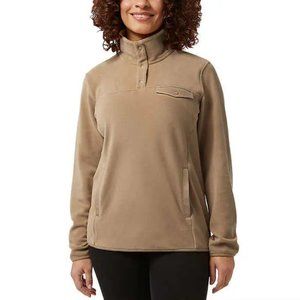 NWoT 32 Degrees Women Midweight Snap Arctic Fleece Olive Beige  Sz M $70 WWW027